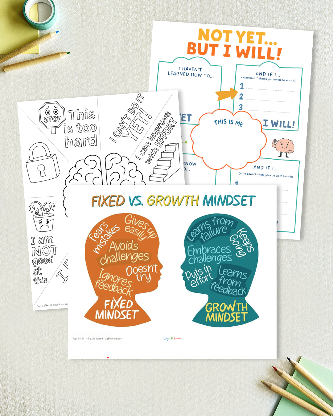 Growth Mindset Printables Kit PDF (ages 5-11) - Exclusive 50% Off